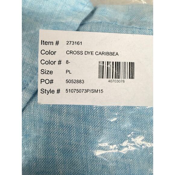 Talbots Caribbean Blue Linen Shirt PL (Petite Large) NWT - Picture 4 of 5